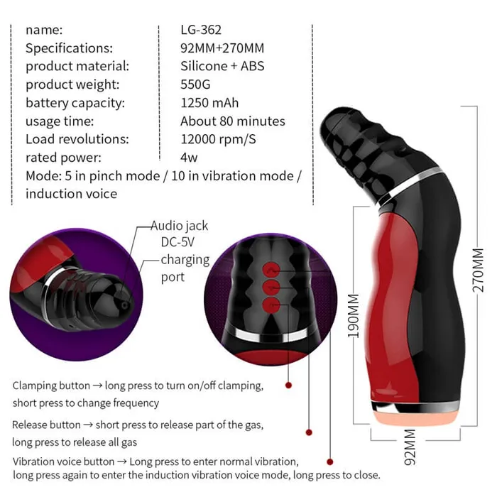 OOTYEMO Male Sex Toys Shockabsorbing Sound Masturbation Cup