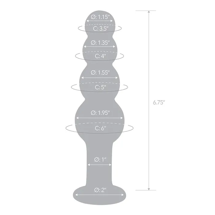 Anal Gls gls 725 Glass Beaded Butt Plug