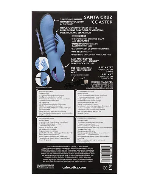 California Exotic Novelties California Dreaming Santa Cruz Coaster Blue Vibrators