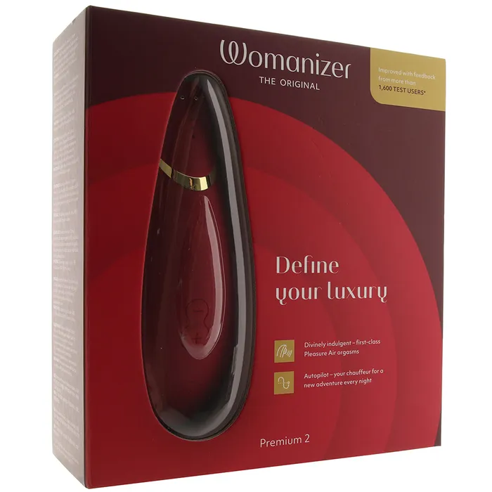 Nalpac Female Sex Toys Womanizer Premium 2 Rechargeable Silicone Luxurious Pleasure Air Clitoral Stimulator Bordeaux
