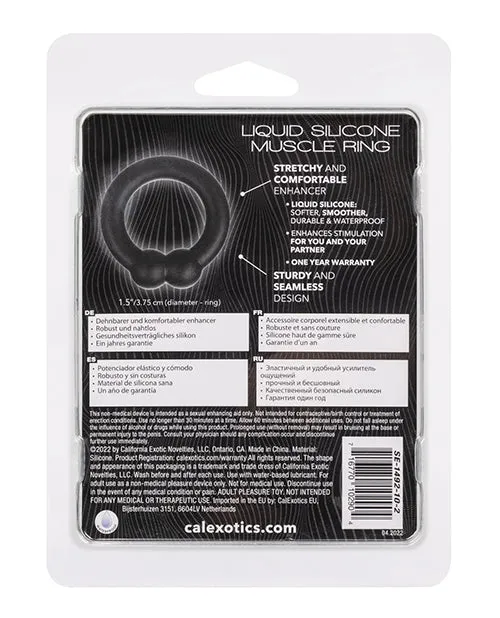 Cal Exotics Male Sex Toys Alpha Liquid Silicone Muscle Ring Black