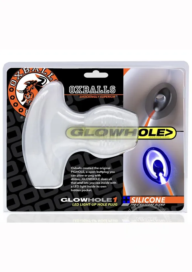 Dildos Oxballs Glowhole 1 Light Up Hollow Silicone Buttplug FrostClear Dildos Oxballs Glowhole 1 Light Up Hollow Silicone Buttplug FrostClear